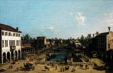 Ansicht von Mestre mit dem Canale delle Barche, ca. 1755-1760