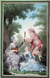 Madame de Meaux, Mademoiselle de Meaux und Monsieur de Saint Quentin proben eine komische Oper