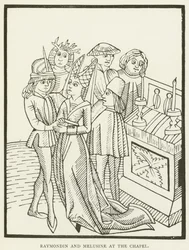 Raymondin und Melusine in der Kapelle