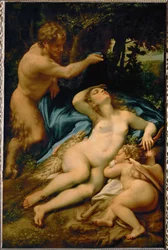 Venus, schlafend, von einem Satyr beobachtet (auch "Der Schlaf der Antiope" genannt)