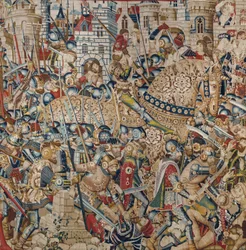 Der Trojanische Krieg: Die Zerstörung von Troja, ca. 1470 (Wandteppich)