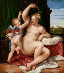 Venus entwaffnet Amor, 1550-55