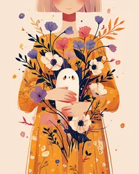 Stilvolle Innenraum-Blumendekoration mit minimalistischen Blumen-Kunstdrucken