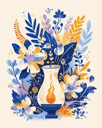 Niedliche Retro-Blumengeist-Heimdeko mit ästhetischen Boho-Wandkunstdrucken