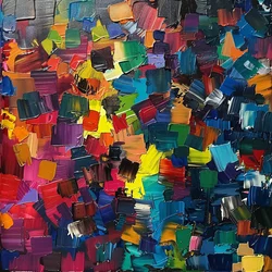 Zeitgenössische Kunst Ölgemälde mit bunter und heller Textur für Wandaufhängung
