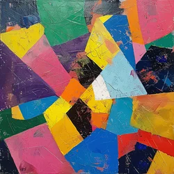 Bunte Acrylfarbe auf Leinwand für Wohnzimmer- oder Schlafzimmerdekoration