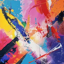 Lebendige und bunte abstrakte Ölgemälde auf Leinwand für moderne Wanddrucke