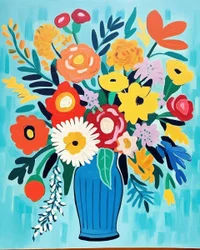 Matisse-inspirierte Blumen in einer Vase
