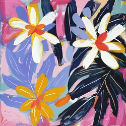 Abstrakte Schneeblüten Wohnzimmer Wanddekoration