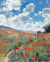 Landschaft mit Hügeln bis zum Horizont