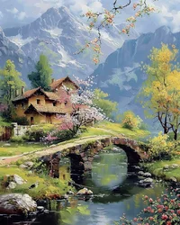 Schöne Landschaft mit einem See