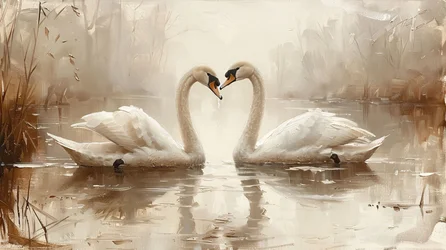 Zwei Schwäne von Angesicht zu Angesicht