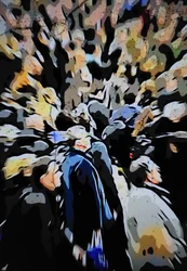 Menschenmenge Stadt verschwommen