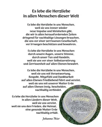 Es lebe die Herzliebe in allen Menschen dieser Welt - Version 2