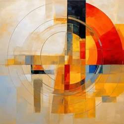 Rot Gelb Blau Kreis Abstrakte Leinwand