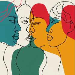 Lebhafte Menschenmenge, Farbspektrum