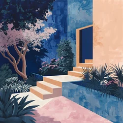 Minimalistischer Garten in lebendiger Einfachheit