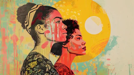 Frauen blicken auf den Horizont