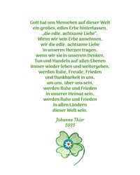 Die edle, achtsame Liebe vereint und bringt Frieden auf dieser Welt