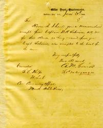 Brief von A. M. Sevier, Duvall