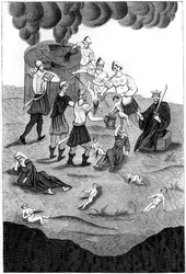 Juden entnehmen das Blut christlicher Kinder für ihre mystischen Riten, 1849