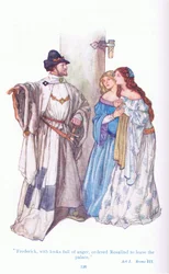 Frederick befahl Rosalind mit zornigem Blick, den Palast zu verlassen (Wie es euch gefällt)