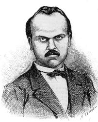 Porträt von Louis Noir (1837-1901), französischer Schriftsteller - Kupferstich von Lemot aus dem Jahr 1870