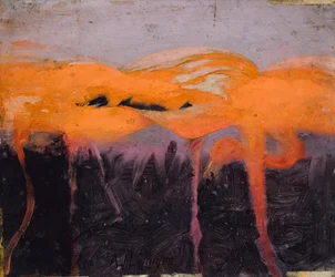 Rote Flamingos, Studie für das Buch Concealing Coloration in the Animal Kingdom, ca. 1905-1909