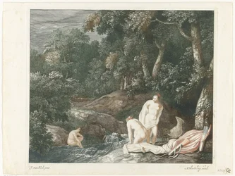 Diana und ihre Nymphen, badend in einem Fluss