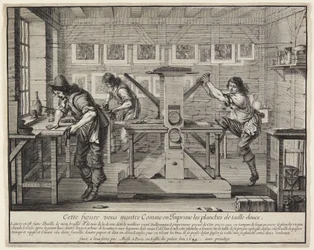 Der Druck von Kupferplatten (L