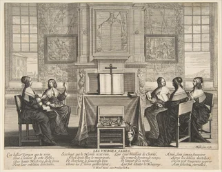 Die klugen Jungfrauen im Gespräch, ca. 1635