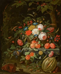 Blumen und Früchte