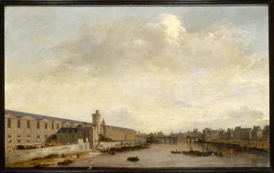 Die Große Galerie des Louvre, mit der Porte Neuve und dem Tour de Bois, ca. 1640