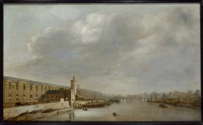 Die Grande Galerie des Louvre mit der Porte Neuve und dem Tour du Bois, um 1640