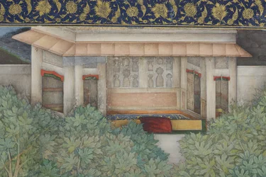 (Detail) aus Kaiser Jahangir mit Heiligen Männern in einem Garten, um 1615