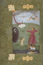 Kaiser Jahangir triumphiert über die Armut, um 1620-25