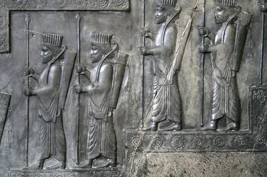Wandrelief, das die königliche Garde darstellt, Tachara, Persepolis, ca. 6.-5. Jahrhundert v. Chr.