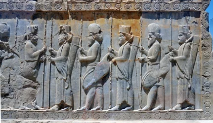 Wandrelief, das die königliche Garde darstellt, Tachara, Persepolis, ca. 6.-5. Jahrhundert v. Chr.