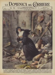 In Livorno, während eines barbarischen Überfalls, eine Nonne des Giosue Borsi Asyls, nachdem sie geführt hat...