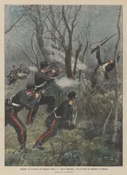 Hinterhalt und Ermordung des Banditen Parisi, des neuen Musolino, in einem Wald in der Nähe von Salerno