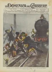 Mutige Tat eines Bahnhofsvorstehers, rettet drei Personen, die auf den Gleisen standen, als ein Zug sie überfahren wollte