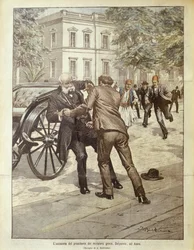 Titelbild zur Ermordung des griechischen Ministerpräsidenten Delyannis; Athen, Griechenland