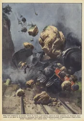 Nach heftigen Gewittern stürzte ein großer Felsblock auf einen Schweizer Zug?