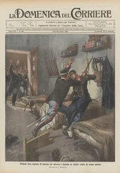 Heldentum eines Infanteriekapitäns, der einen von Mordwahn befallenen Soldaten konfrontiert und entwaffnet