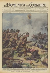 Italienisches Heldentum in Spanien, ein General mit dem Bajonett