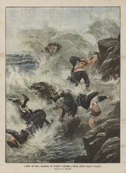 Die Verbrechen des Meeres, eine Welle reißt vier Schulmädchen in Brest mit und verschlingt sie