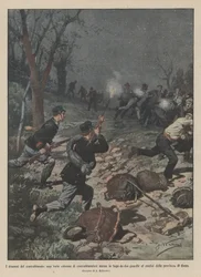 Die Dramen des Schmuggels, eine starke Kolonne von Schmugglern von zwei Wachen in die Flucht geschlagen