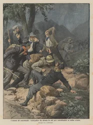 Die Dramen des Schmuggels, ein Unteroffizier stellt sich allein neun Schmugglern an der Schweizer Grenze