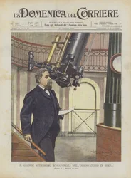 Der große Astronom Schiaparelli im Observatorium von Brera