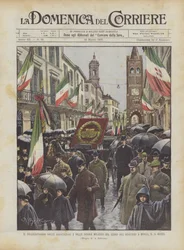 Die Pilgerfahrt der Mailänder Verbände und Schulen zum Ort des Königsmords in Monza am 14. März